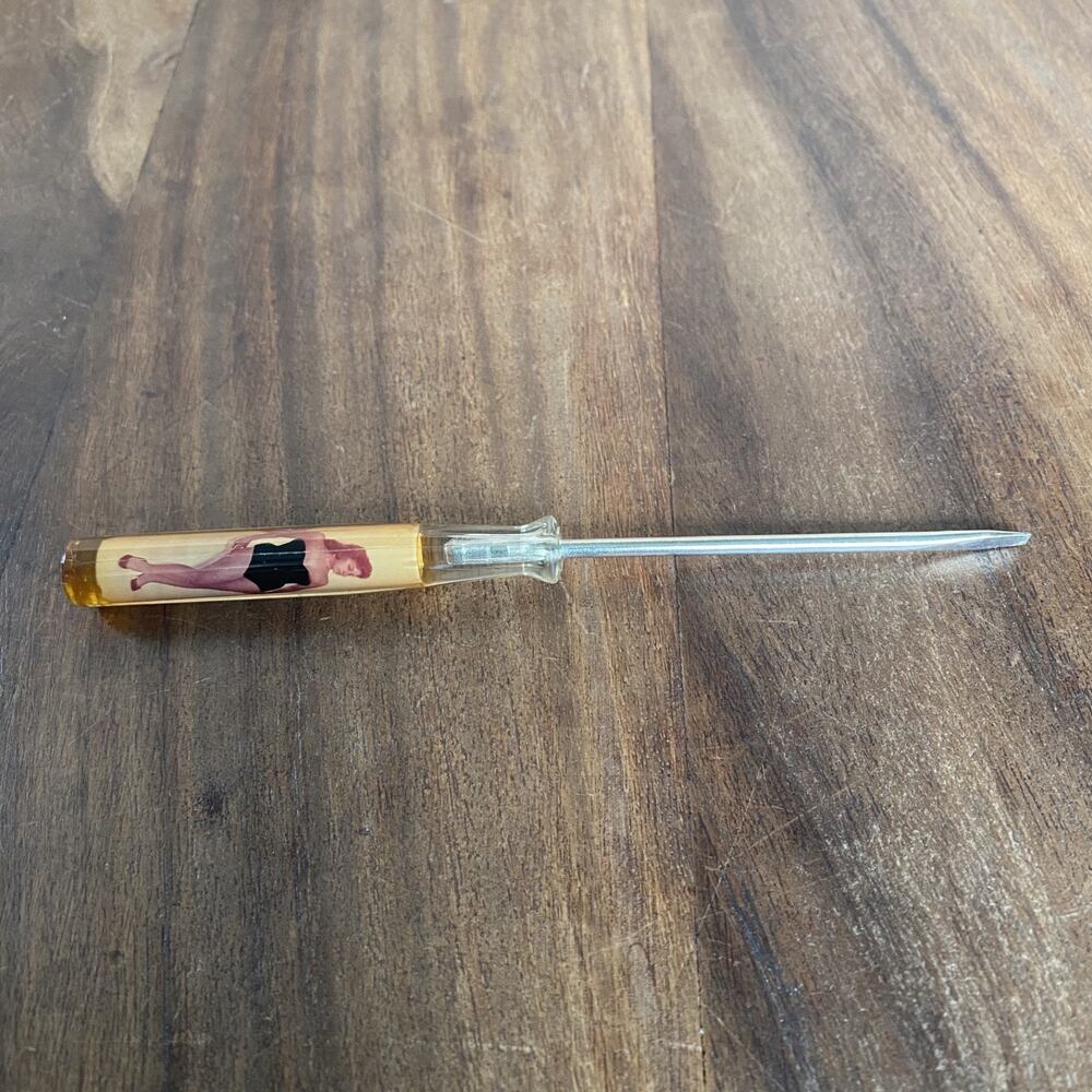 Vintage Screw Driver Tool Floaty Pin Up Nude Swimsuit Lady Women Undressing